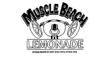 MUSCLE BEACH LEMONADE ESTABLISHED AT HOT DOG ON A STICK 1946 trademark