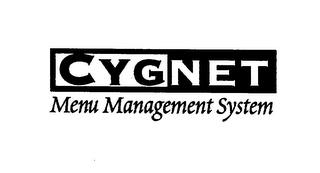 CYGNET MENU MANAGEMENT SYSTEM trademark