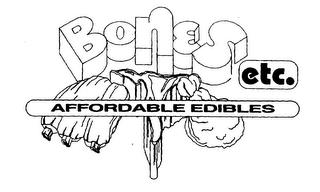 BONES ETC. AFFORDABLE EDIBLES trademark