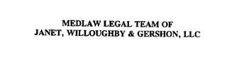 MEDLAW LEGAL TEAM OF JANET, WILLOUGHBY & GERSHON, LLC trademark