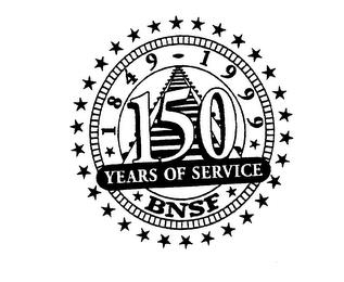 BNSF 150 YEARS OF SERVICE trademark