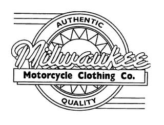 MILWAUKEE MOTORCYCLE CLOTHING CO. AUTHENTIC QUALITY trademark