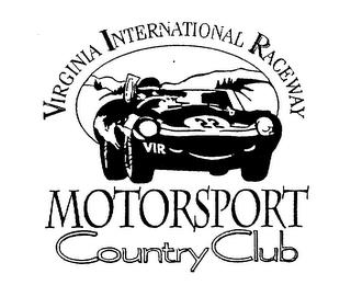 VIRGINIA INTERNATIONAL RACEWAY MOTORSPORT COUNTRY CLUB 22 VIR trademark