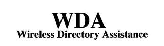 WDA WIRELESS DIRECTORY ASSISTANCE trademark