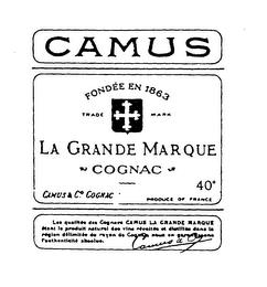 CAMUS LA GRANDE MARQUE COGNAC trademark