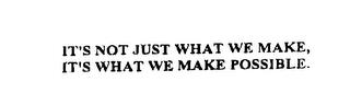 IT'S NOT JUST WHAT WE MAKE, IT'S WHAT WE MAKE POSSIBLE. trademark