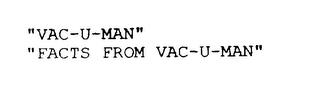 "VAC-U-MAN" "FACTS FROM VAC-U-MAN" trademark