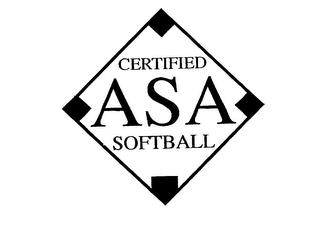 CERTIFIED ASA SOFTBALL trademark