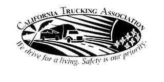 CALIFORNIA TRUCKING ASSOCIATION WE DRIVE FOR A LIVING. SAFETY IS OUR PRIORITY. trademark