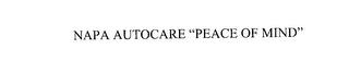 NAPA AUTOCARE "PEACE OF MIND" trademark