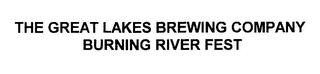 THE GREAT LAKES BREWING COMPANY BURNING RIVER FEST trademark