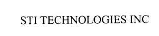 STI TECHNOLOGIES INC trademark