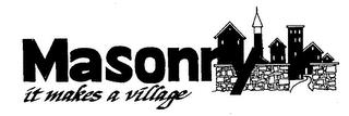 MASONRY IT MAKES VILLAGE trademark