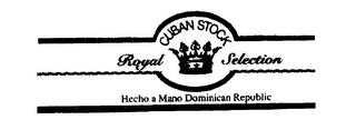 CUBAN STOCK ROYAL SELECTION HECHO A MANO DOMINICAN REPUBLIC trademark