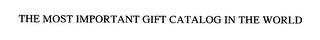 THE MOST IMPORTANT GIFT CATALOG IN THE WORLD trademark