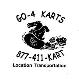 GO-4 KARTS 1-877-411-KART LOCATION TRANSPORTATION trademark