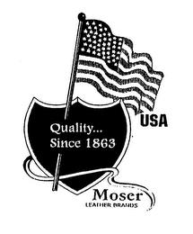 USA MOSER LEATHER BRANDS QUALITY SINCE 1863 trademark