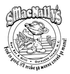 SMACNALLY'S RAW BAR & GRILL - OCRACOKE ISLAND, N.C. FOOD SO GOOD, IT'LL MAKE YA WANNA SMACK YO MAMA! trademark