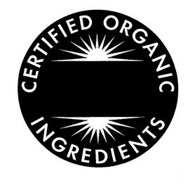 CERTIFIED ORGANIC INGREDIENTS trademark