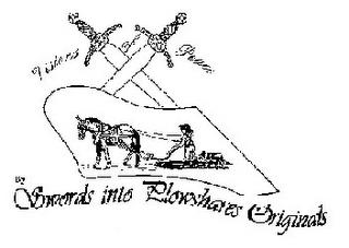 VISIONS OF PEACE BY SWORDS INTO PLOWSHARES ORIGINALS trademark