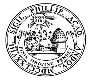 SIGIL. PHILLIP. ACAD. ANDOV. MDCCLXXVIII. FINIS ORIGINE PENDET NON SIBI trademark