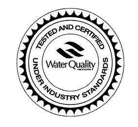 WATER QUALITY ASSOCIATION TESTED AND CERTIFIED UNDER INDUSTRY STANDARDS trademark