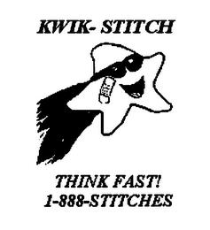 KWIK- STITCH THINK FAST! 1-888-STITCHES trademark