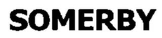 SOMERBY(AN ELLIPSE WITH ENCLOSED PICTURE OF THE SKY, MULTIDWELLING BUILDING WITH ENTRANCE DRIVE FETURED, AND CENTERED LANDSCAPED TREES) trademark