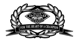 CALIFORNIA BLUE DIAMOND ALMONDS FOR THE HEART OF A CHAMPION trademark