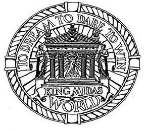 TO DREAM TO DARE TO WIN KING MIDAS WORLD trademark