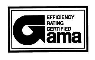 GAMA EFFICIENCY RATING CERTIFIED trademark