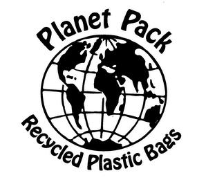 PLANET PACK RECYCLED PLASTIC BAGS trademark