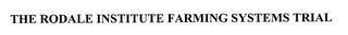 THE RODALE INSTITUTE FARMING SYSTEMS TRIAL trademark