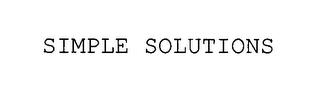 SIMPLE SOLUTIONS trademark