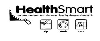 HEALTHSMART THE BEST MATTRESS FOR A CLEAN AND HEALTHY SLEEP ENVIRONMENT.  ZIP WASH ZZZZ trademark