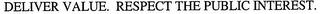 DELIVER VALUE. RESPECT THE PUBLIC INTEREST. trademark