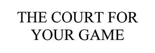 THE COURT FOR YOUR GAME trademark