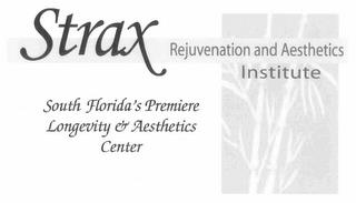 STRAX REJUVENATION AND AESTHETICS INSTITUTE SOUTH FLORIDA'S PREMIERE LONGEVITY & AESTHETICS CENTER trademark