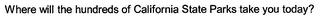 WHERE WILL THE HUNDREDS OF CALIFORNIA STATE PARKS TAKE YOU TODAY? trademark