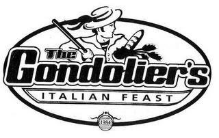 THE GONDOLIER'S ITALIAN FEAST 1984 trademark