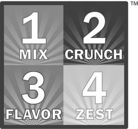 1 MIX 2 CRUNCH 3 FLAVOR 4 ZEST trademark