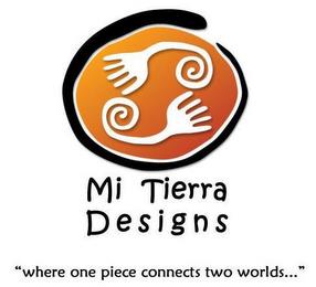 MI TIERRA DESIGNS "WHERE ONE PIECE CONNECTS TWO WORLDS..." trademark