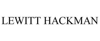 LEWITT HACKMAN trademark