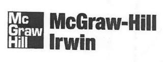 MCGRAW HILL MCGRAW-HILL IRWIN trademark