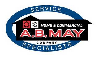 A.B. MAY COMPANY HOME & COMMERCIAL SERVICE SPECIALISTS trademark