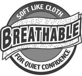 BREATHABLE SOFT LIKE CLOTH FOR QUIET CONFIDENCE trademark