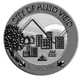 CITY OF ALISO VIEJO CALIFORNIA JULY 2001 trademark