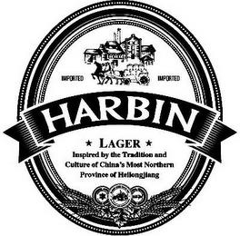 HARBIN IMPORTED LAGER INSPIRED BY THE TRADITION AND CULTURE OF CHINA'S MOST NORTHERN PROVINCE OF HELLONGJIANG trademark