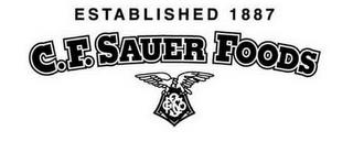 ESTABLISHED 1887 C.F. SAUER FOODS CFSCO trademark