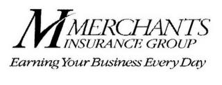 M MERCHANTS INSURANCE GROUP EARNING YOUR BUSINESS EVERY DAY trademark